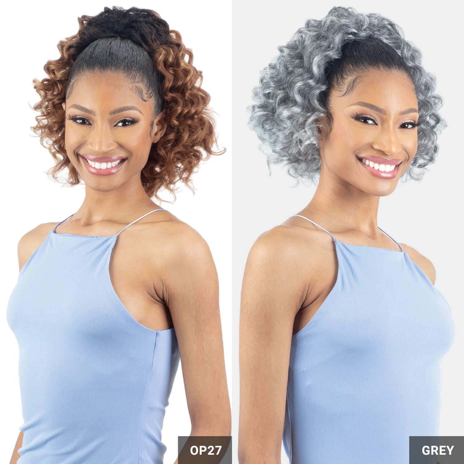 Shake-N-Go Synthetic Drawstring Ponytail Natural Me Natural Deep Curl