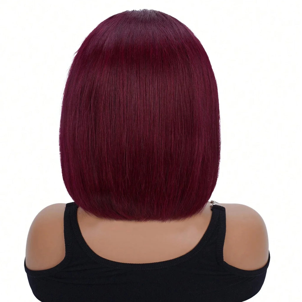 99J Burgundy Wear Go Glueless 13x4 Bob Straight Human Hair Wigs Brazilian Colored Short Wig 7x5 No Glue Pre Cut Wigs Pre Plucked