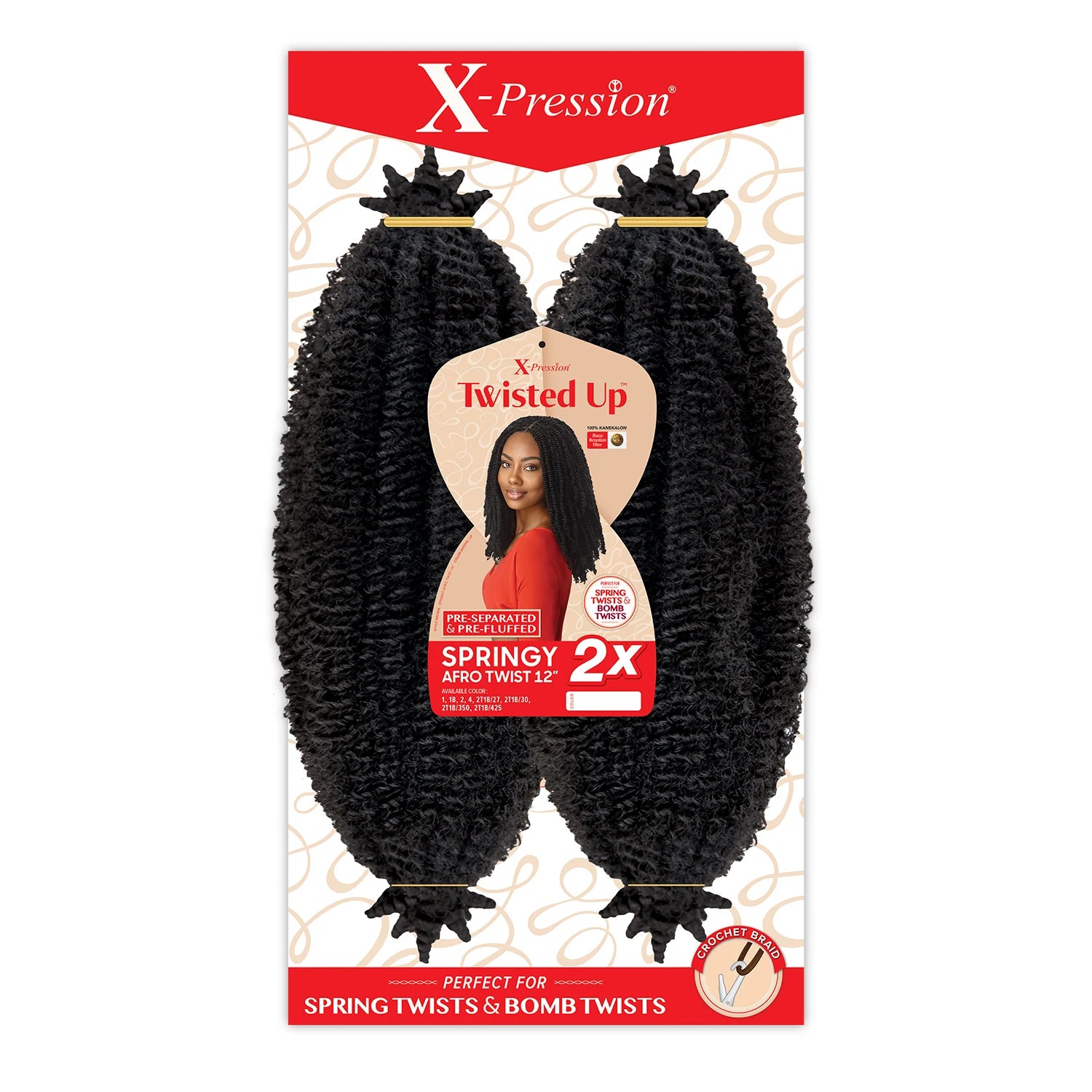 Outre Synthetic Crochet Braids X-Pression Twisted Up 2X Springy Afro Twist 12"