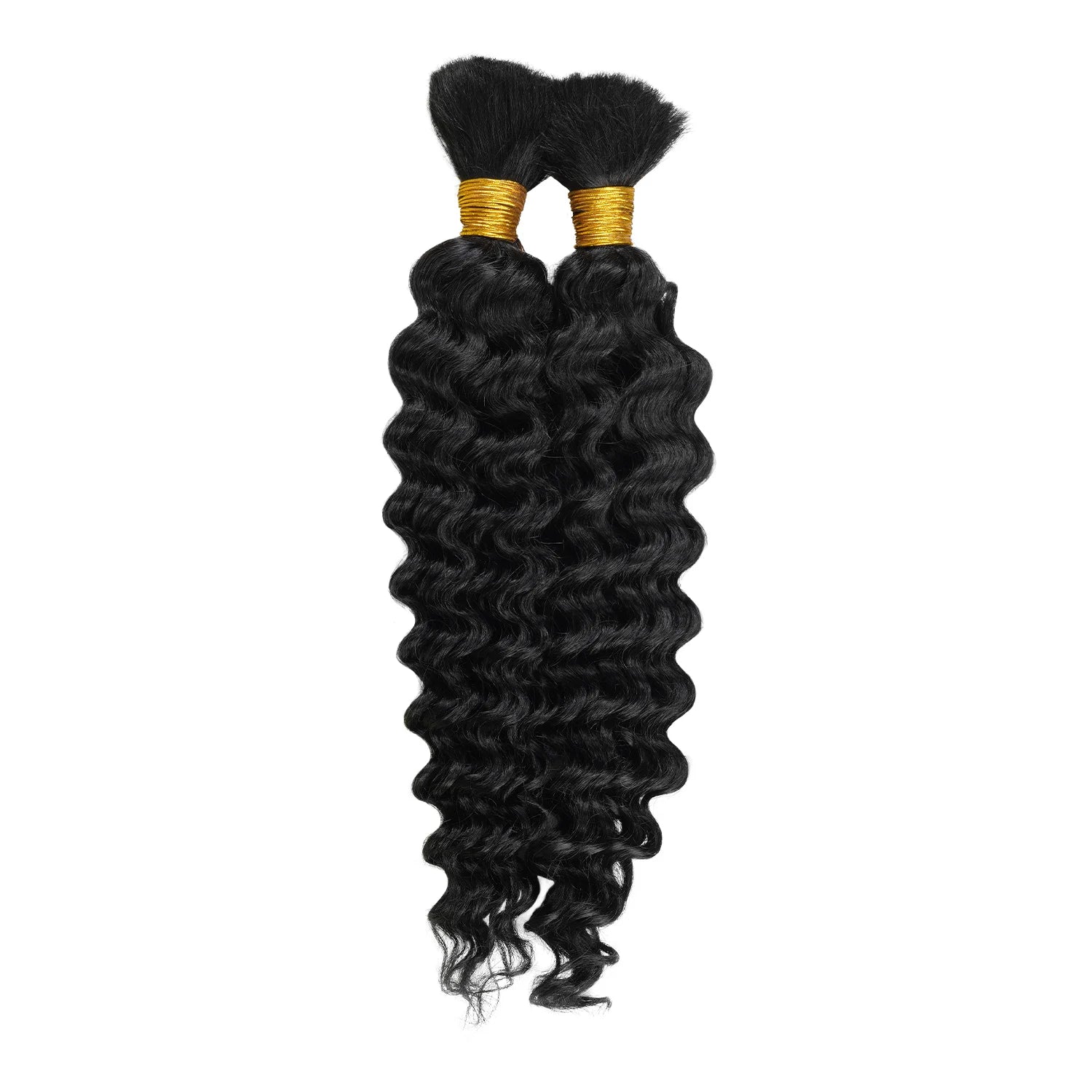 Janet Collection Human Hair Braids Deep Bulk (14"-24") – Natural Deep Curl, Soft & Full, Easy Braiding, Long-Lasting Style