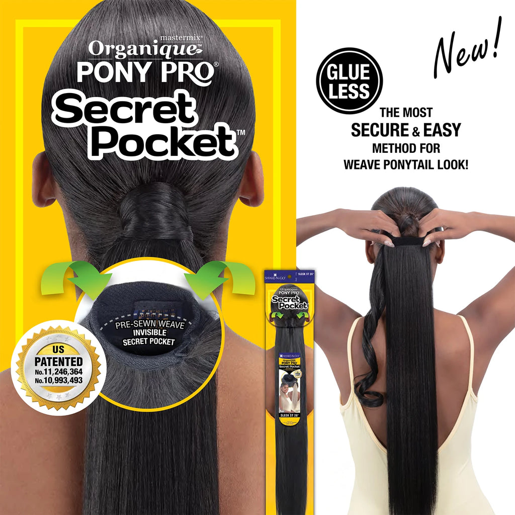 Shake-N-Go Weave Organique Pony Pro Synthetic Ponytail Loose Wave 26" with Secret Pocket made by Pre-sewn Weave