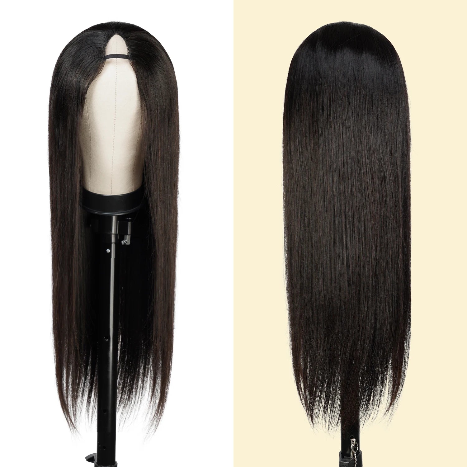 Diva Queen Virgin Human Hair Hand Tied V-Part Clip Wig Straight 24"