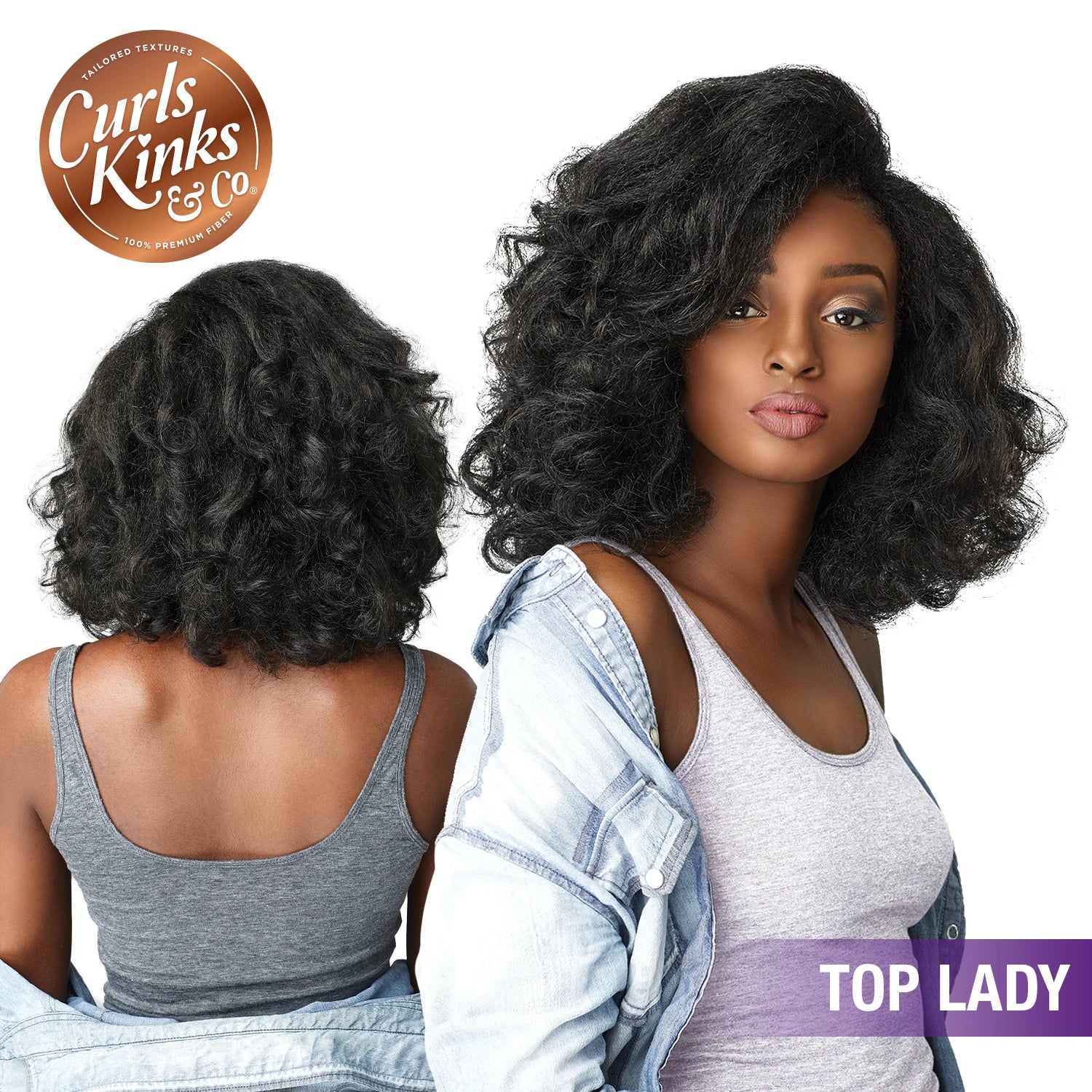 Sensationnel Instant Weave Curls Kinks N Co Synthetic Hair Half Wig Top Lady - Natural Curls, Easy to Wear, Stylish Look