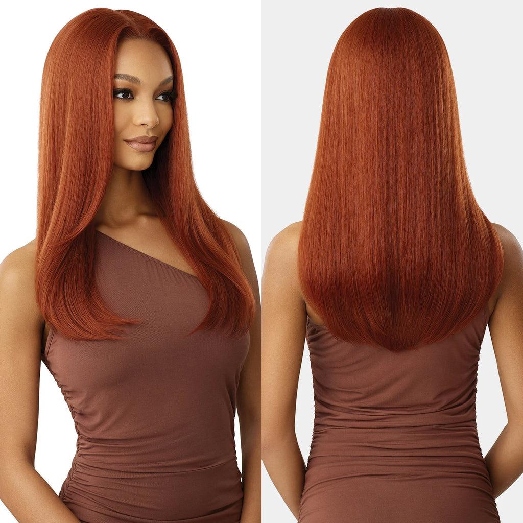 Outre Human Hair Blend Glueless HD 5X5 Lace Front Closure Synthetic Wig HHB-Natural Yaki 22"