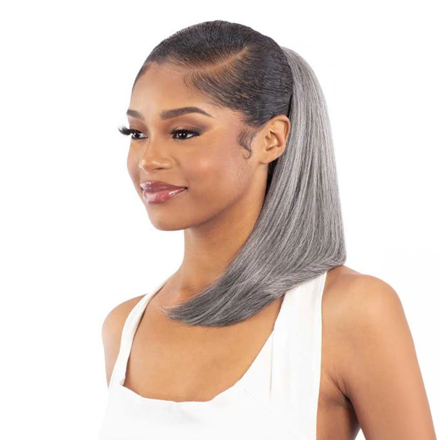 Milky Way Que Human Hair Blend Drawstring Ponytail Q-Straight 14"