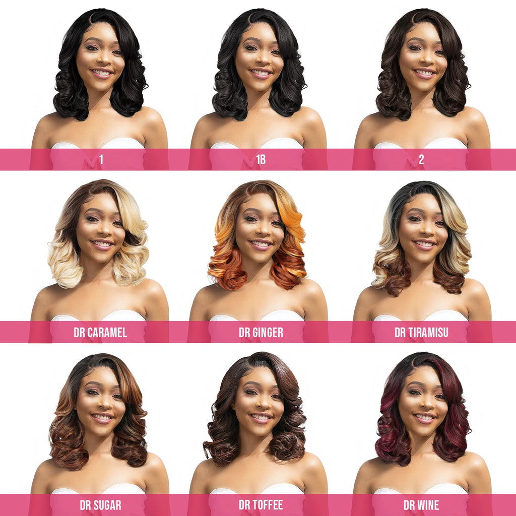 Janet Collection Human Hair Blend HD Lace Front Wig 360 Glueless Melt Hand-Tied 13X6 Frontal Part Tiva - Synthetic