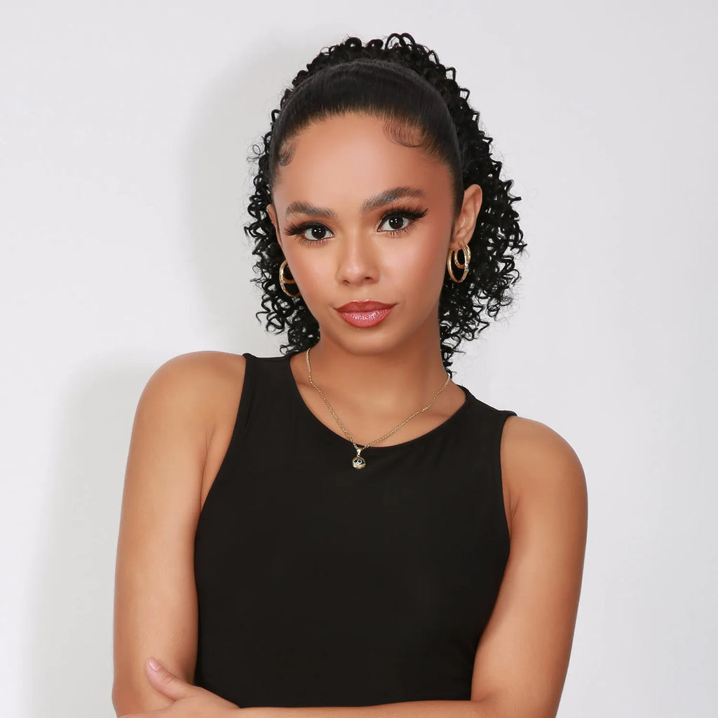 Instant Glitz Synthetic Drawstring Ponytail Spiral Curl 12"