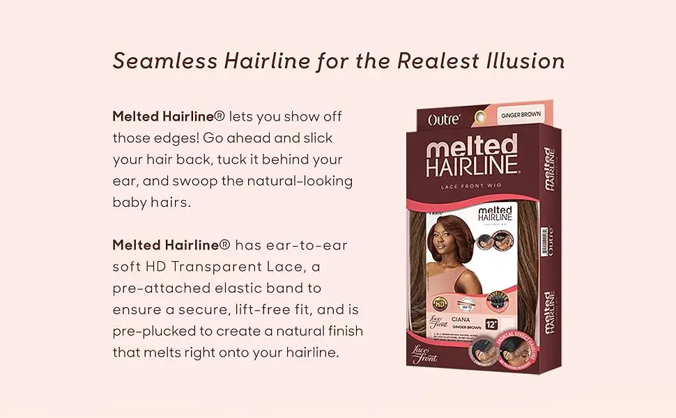 Outre Melted Hairline HD Lace Front Wig Glueless Juliet - Body Wave, Natural Baby Hair, Pre-Plucked, Heat Safe