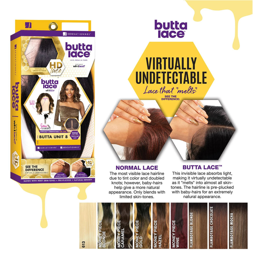 Sensationnel Butta Lace HD Lace Front Wig Unit 8 – Short Bob Wavy, Pre-Plucked, Natural Look, Heat Safe