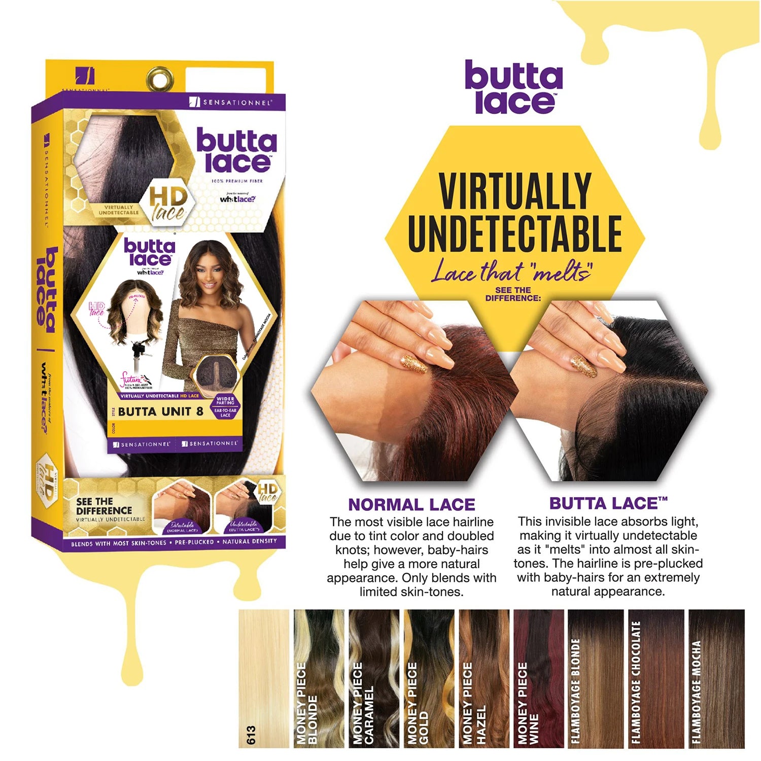 Sensationnel Butta Lace HD Lace Front Wig Unit 8 – Short Bob Wavy, Pre-Plucked, Natural Look, Heat Safe