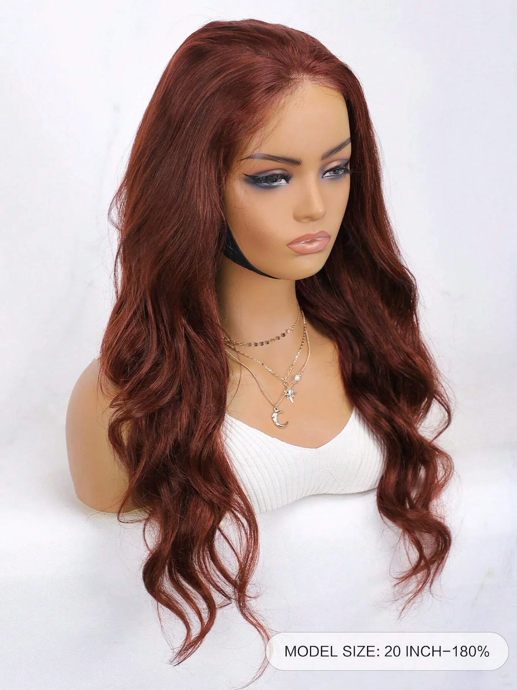 13x4 Auburn Colored Human Hair Lace Front Wigs Body Wave Glueless Wigs 180% Density Reddish Brown Lace Front Wigs 22 Inch