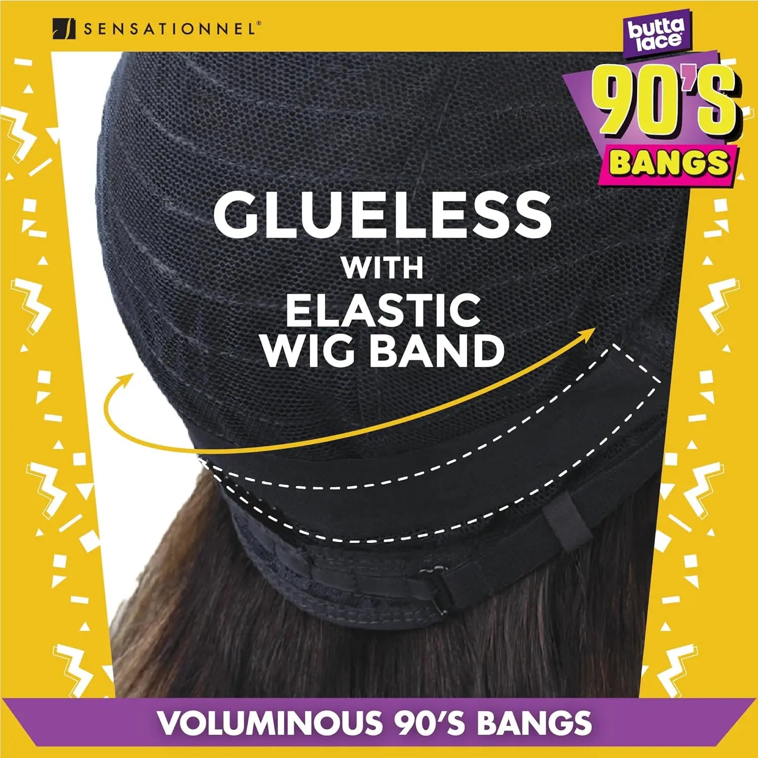 Sensationnel Glueless Butta Lace HD Lace Front Wig 90's Bangs Unit 902 - Trendy Bangs, Natural Look, Easy to Wear