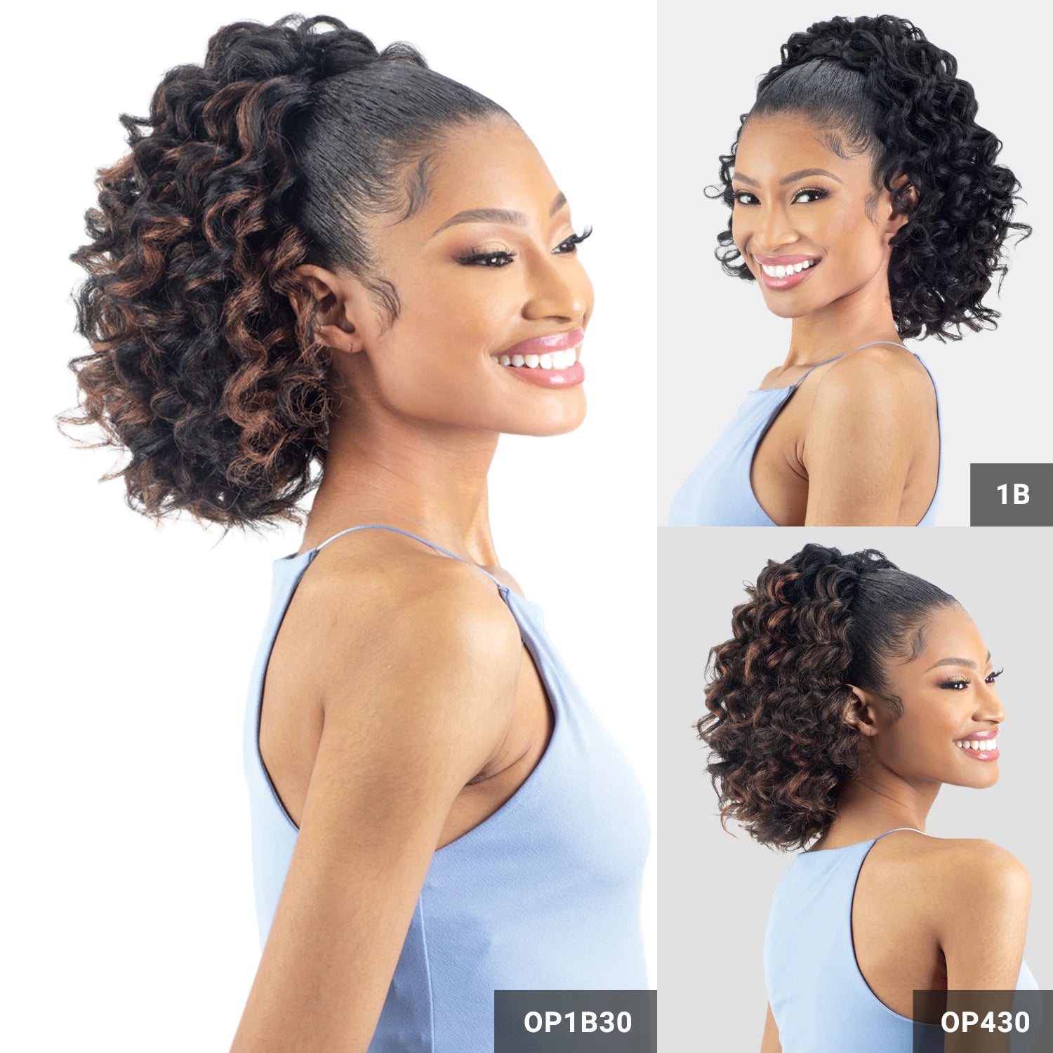 Shake-N-Go Synthetic Drawstring Ponytail Natural Me Natural Deep Curl