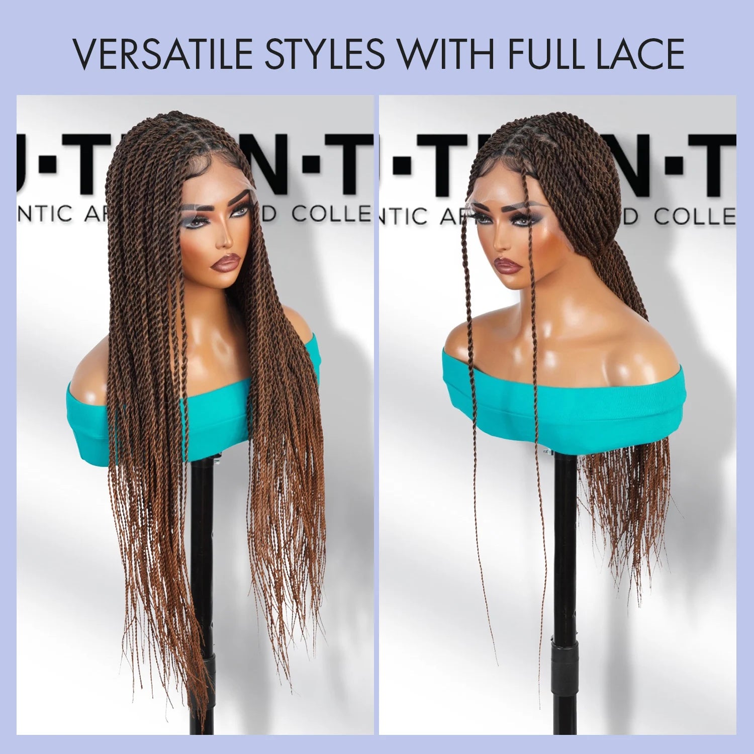 Authentic Glueless Full Lace Braided Wig Medium Knotless Senegalese Twist 26" BW Unit2
