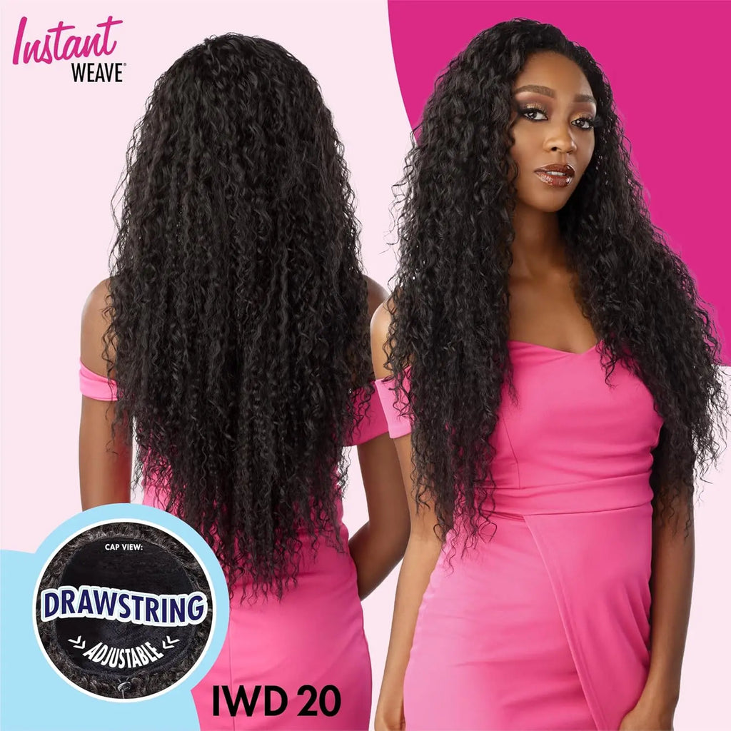 Sensationnel Instant Weave Half Wig Drawstring Cap IWD 20 - Long, Loose Curl Style, Natural Look, Quick & Versatile