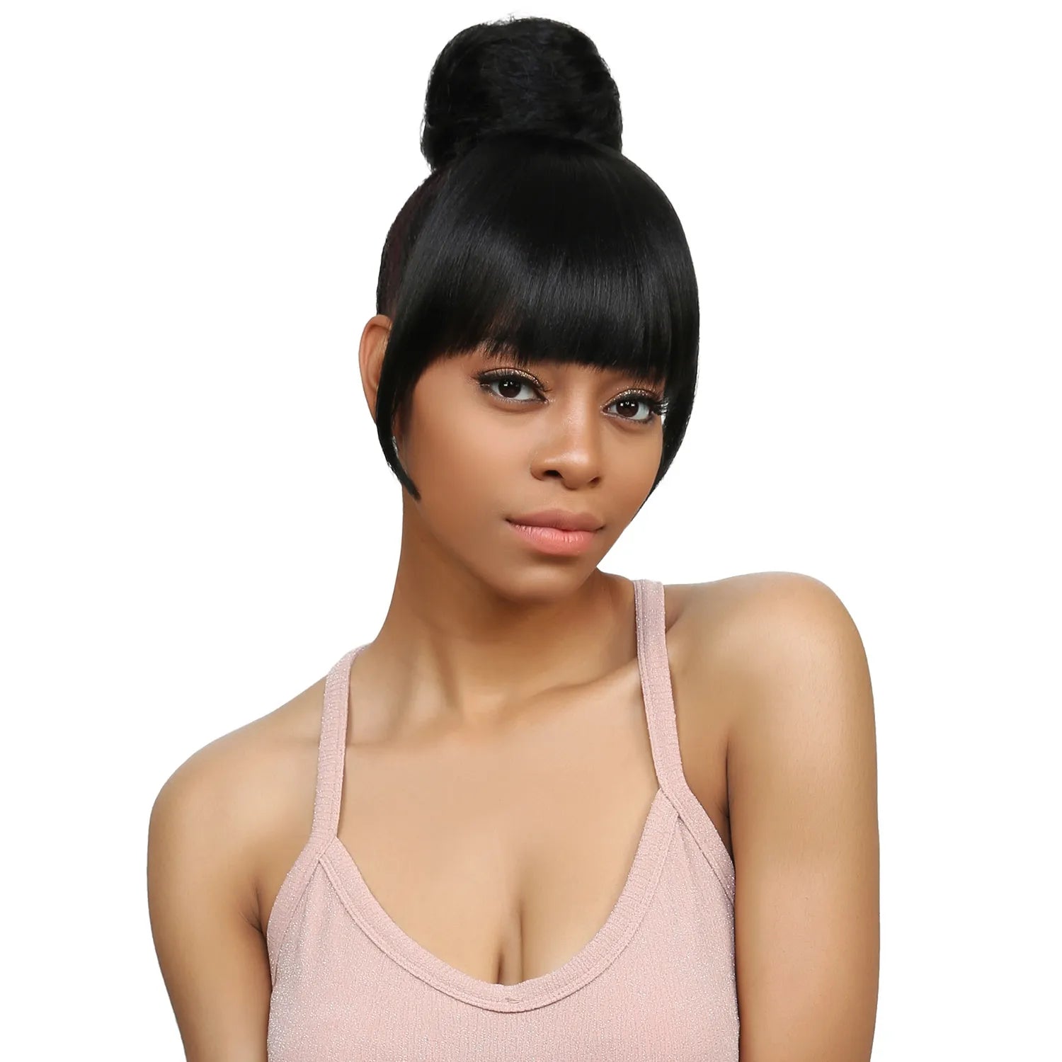 Instant Glitz Sweet Rolls Fringe Synthetic Bang & Bun (Coffee Roll M) 2pcs