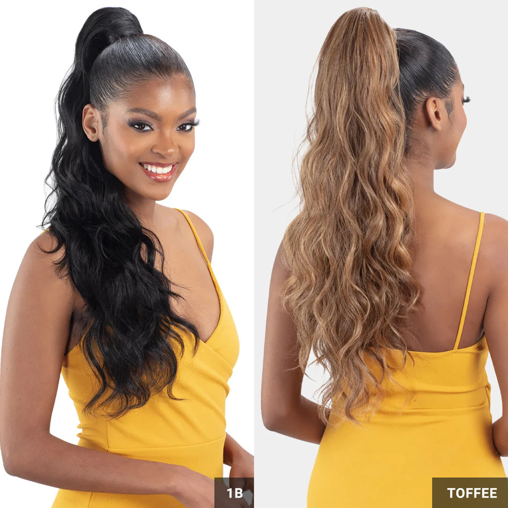 Shake-N-Go Weave Organique Pony Pro Synthetic Ponytail Loose Wave 26" with Secret Pocket made by Pre-sewn Weave