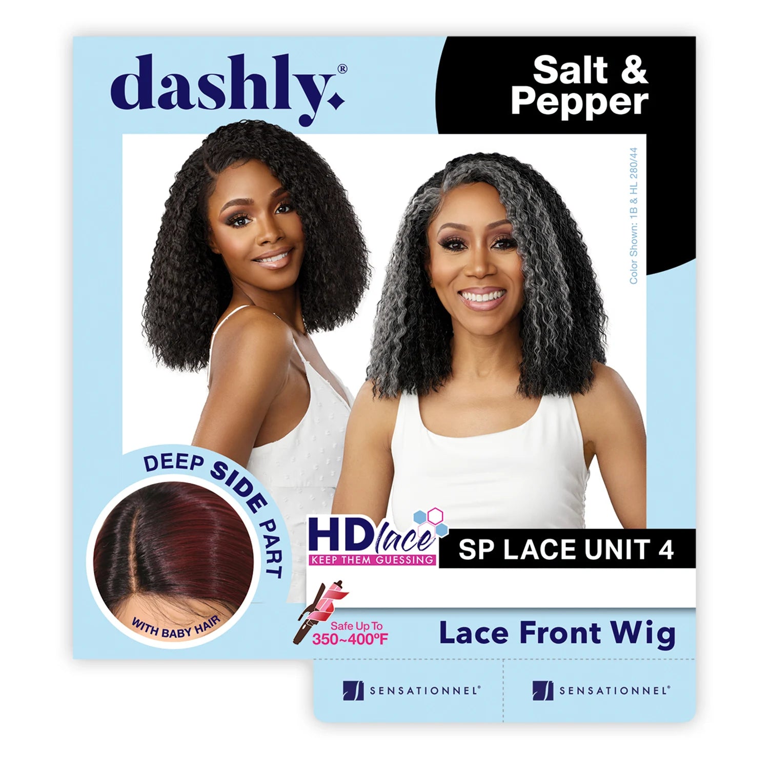 Sensationnel Dashly HD Lace Front Synthetic Wig Salt N Pepper SP Unit 4