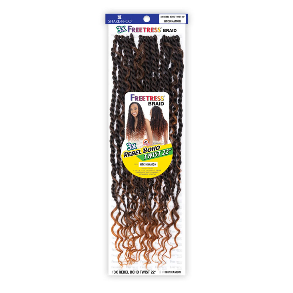 FreeTress Synthetic Crochet Braids 3X Rebel Boho Twist 22"