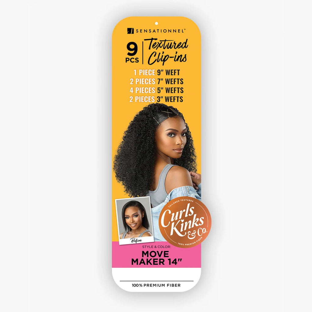 Sensationnel Textured Synthetic Clip-Ins Weave Curls Kinks N Co Move Maker 14"