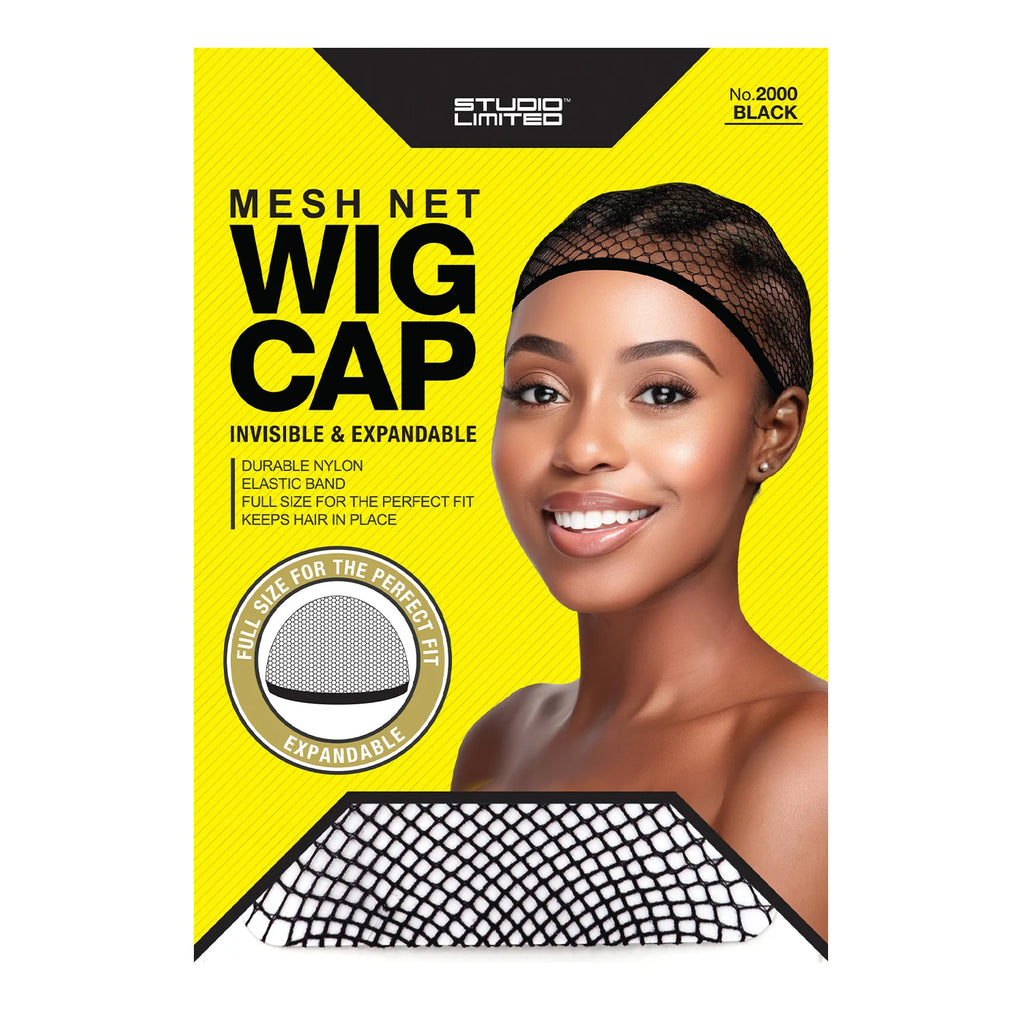 Studio Limited Mesh Net Wig Cap - Black, Lightweight, Breathable Comfort, Secure Fit