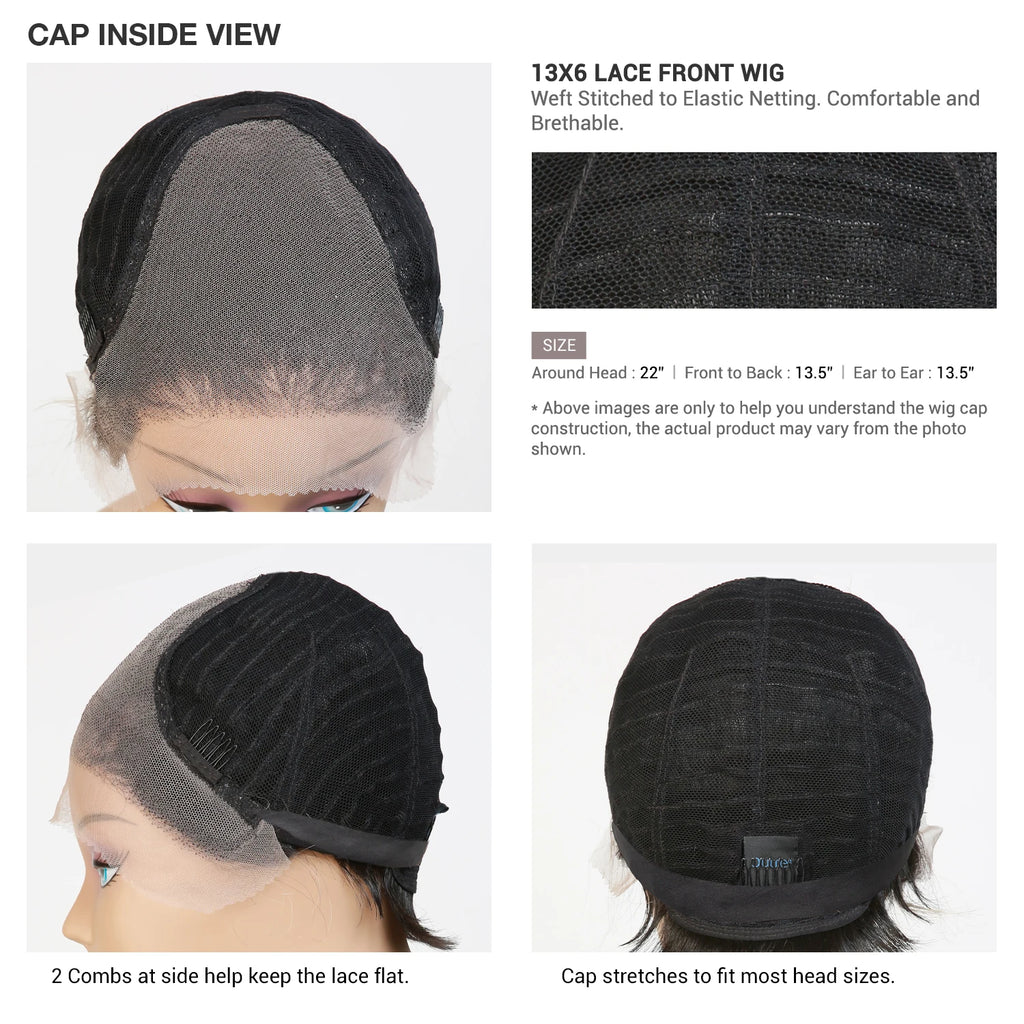 Outre Human Hair Blend HD Lace Front Synthetic Wig Airtied Glueless Fully Hand-Tied 13X6 HHB-Sleek Yaki 20"