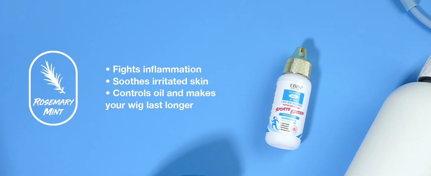 Ebin New York Wonder Lace Bond Sports Edition Lace Wig Adhesive 1.15oz/ 34ml - Extreme Hold, Perfect for Active Wear