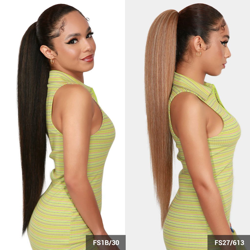 Instant Glitz Synthetic Drawstring Ponytail Straight 28"