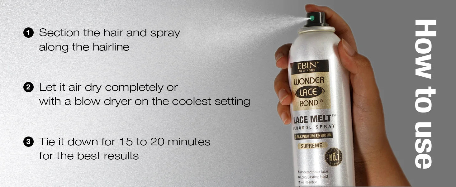 Ebin New York Wonder Bond Melt Spray Silk Protein - Long lasting Hold, Smooth Shine, Frizz Control