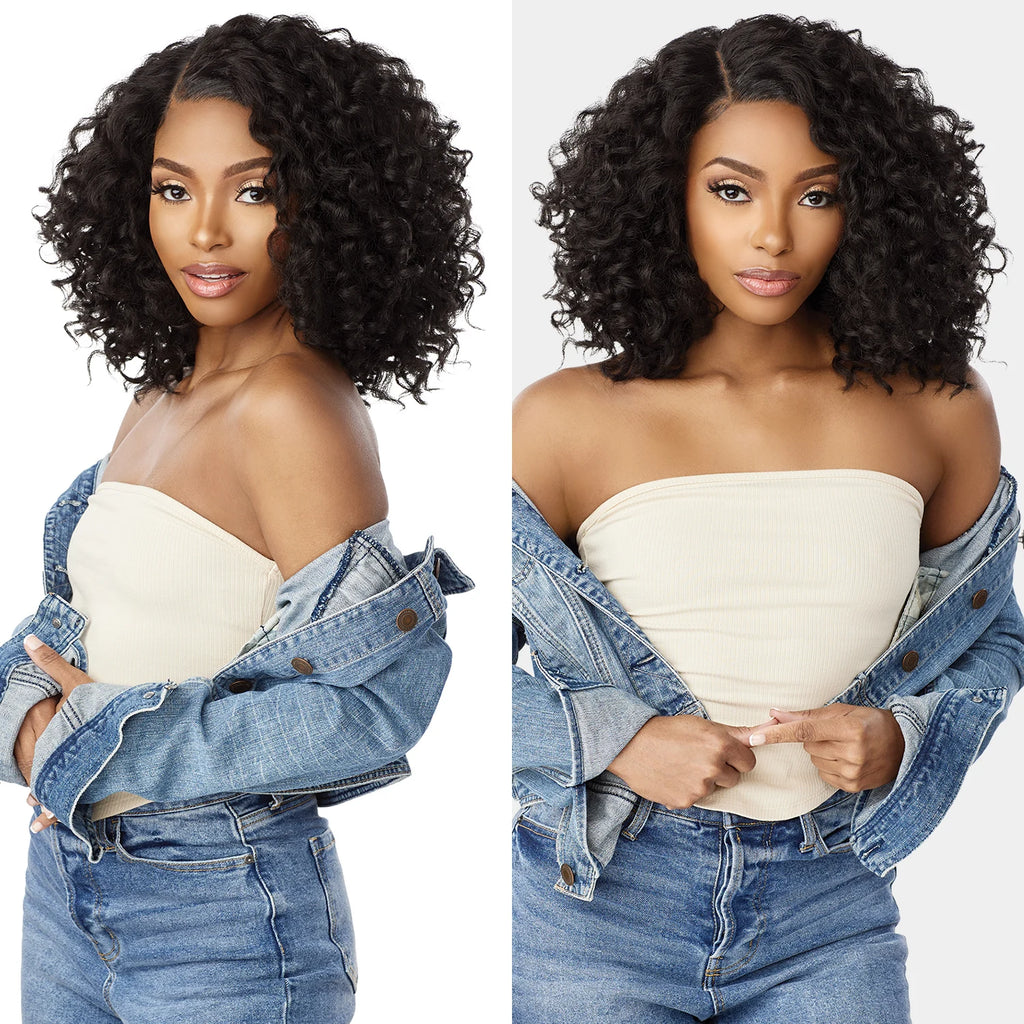 Sensationnel HD Lace Front Synthetic Wig Curls Kinks N Co Glueless Kinky Edges Y-Part Kinky Ringlet Curl 14"