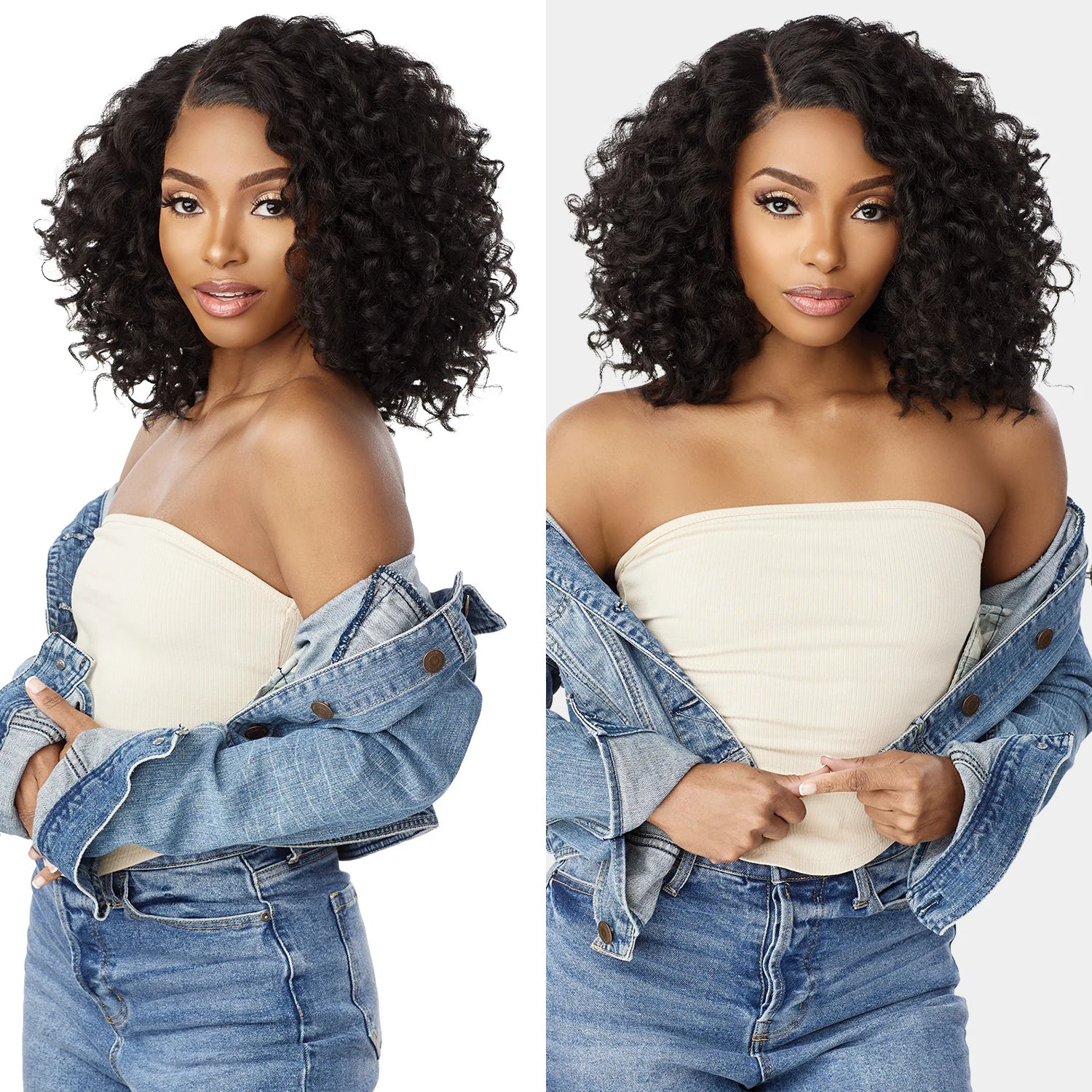 Sensationnel HD Lace Front Synthetic Wig Curls Kinks N Co Glueless Kinky Edges Y-Part Kinky Ringlet Curl 14"