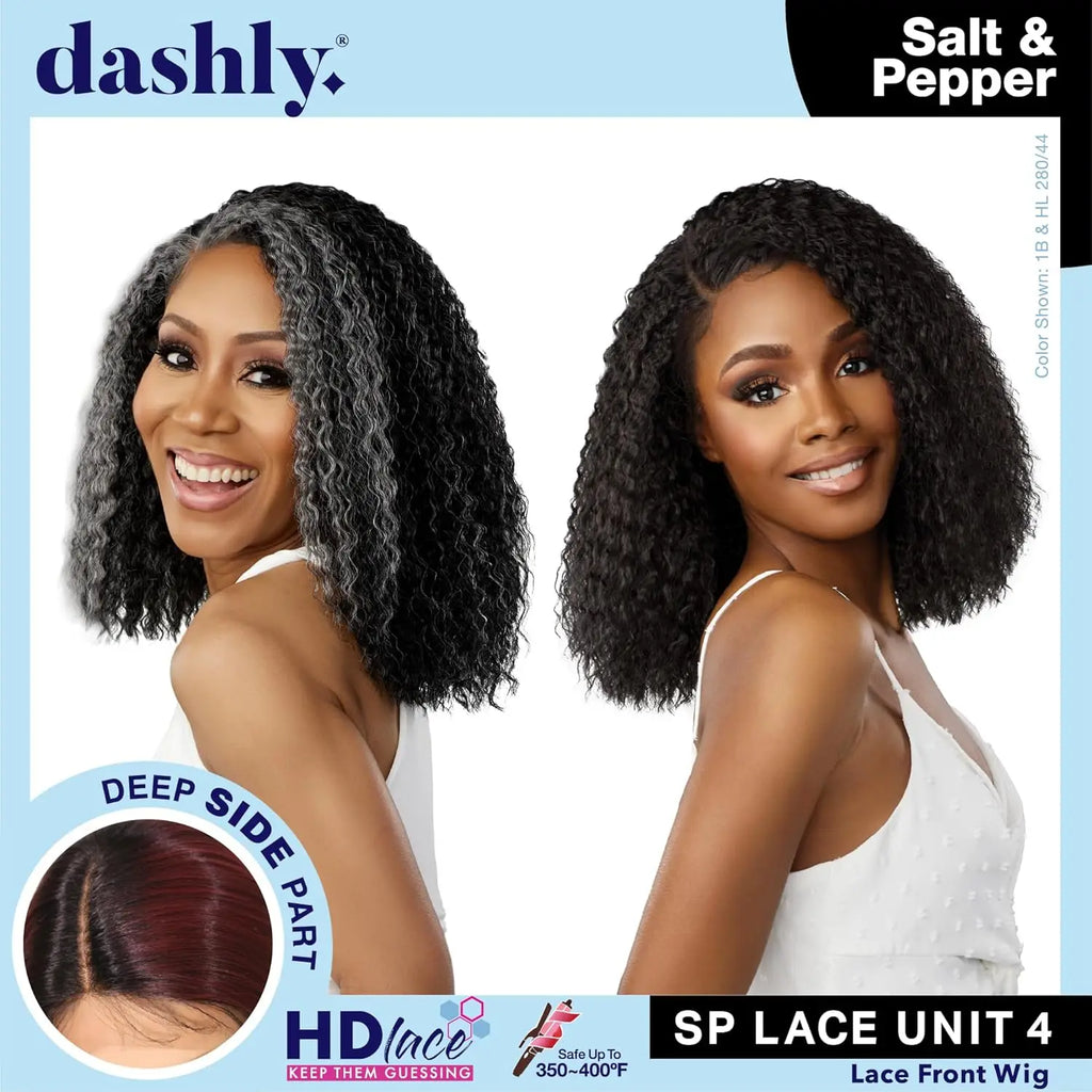 Sensationnel Dashly HD Lace Front Wig Salt N Pepper SP Unit 4 - Lightweight Design, Soft Texture, Effortless Styling