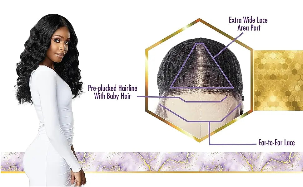 Sensationnel Butta Lace Human Hair Blend HD Lace Front Wig Bohemian 28" - Long, Soft & Natural Look, Easy Styling