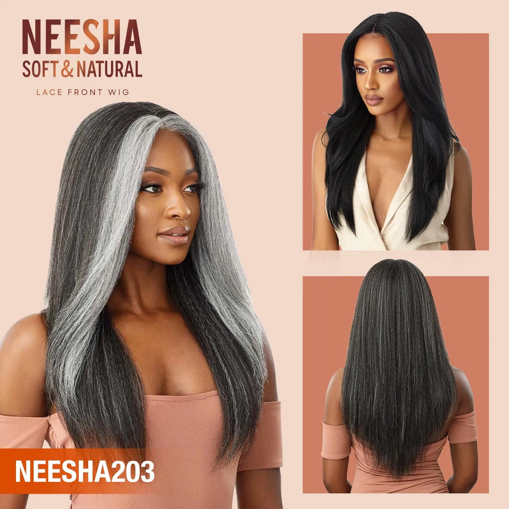 Outre Soft N Natural HD Lace Front Wig Neesha 203 – Textured Hair, Natural Look, Soft and Lightweight