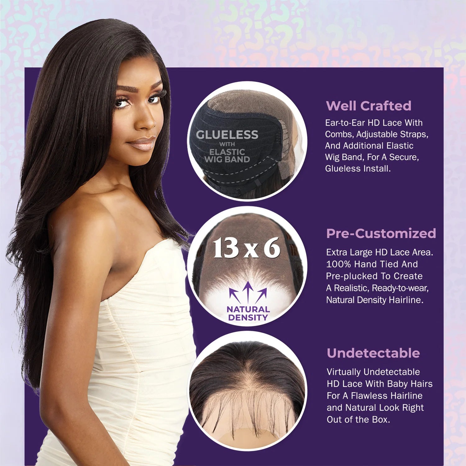 Sensationnel HD Lace Front Synthetic Wig Glueless Cloud 9 What Lace 13X6 Laurina