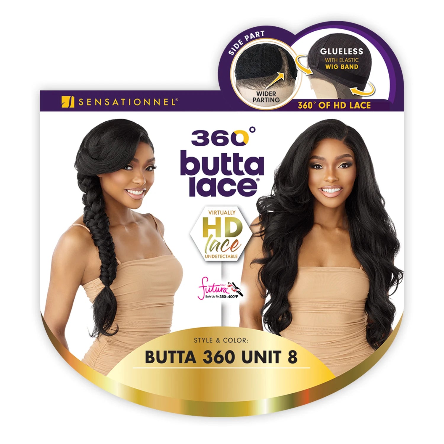 Sensationnel HD Lace Front Synthetic Wig Glueless Butta 360 Unit 8