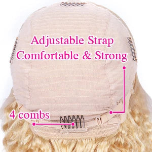 250 Density 40 Inch Deep Wave 613 HD Glueless Honey Blonde Lace Front Human Hair Wigs 13x6 Lace Frontal Curly Wave Wig For Woman