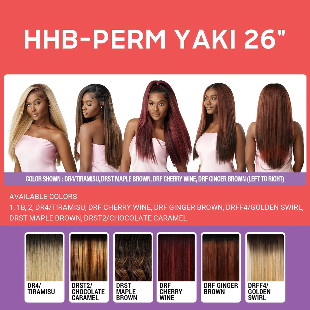 Outre Human Hair Blend Synthetic HD Lace Front Wig Airtied Glueless Fully Hand-Tied 13X6 HHB-Perm Yaki 26"