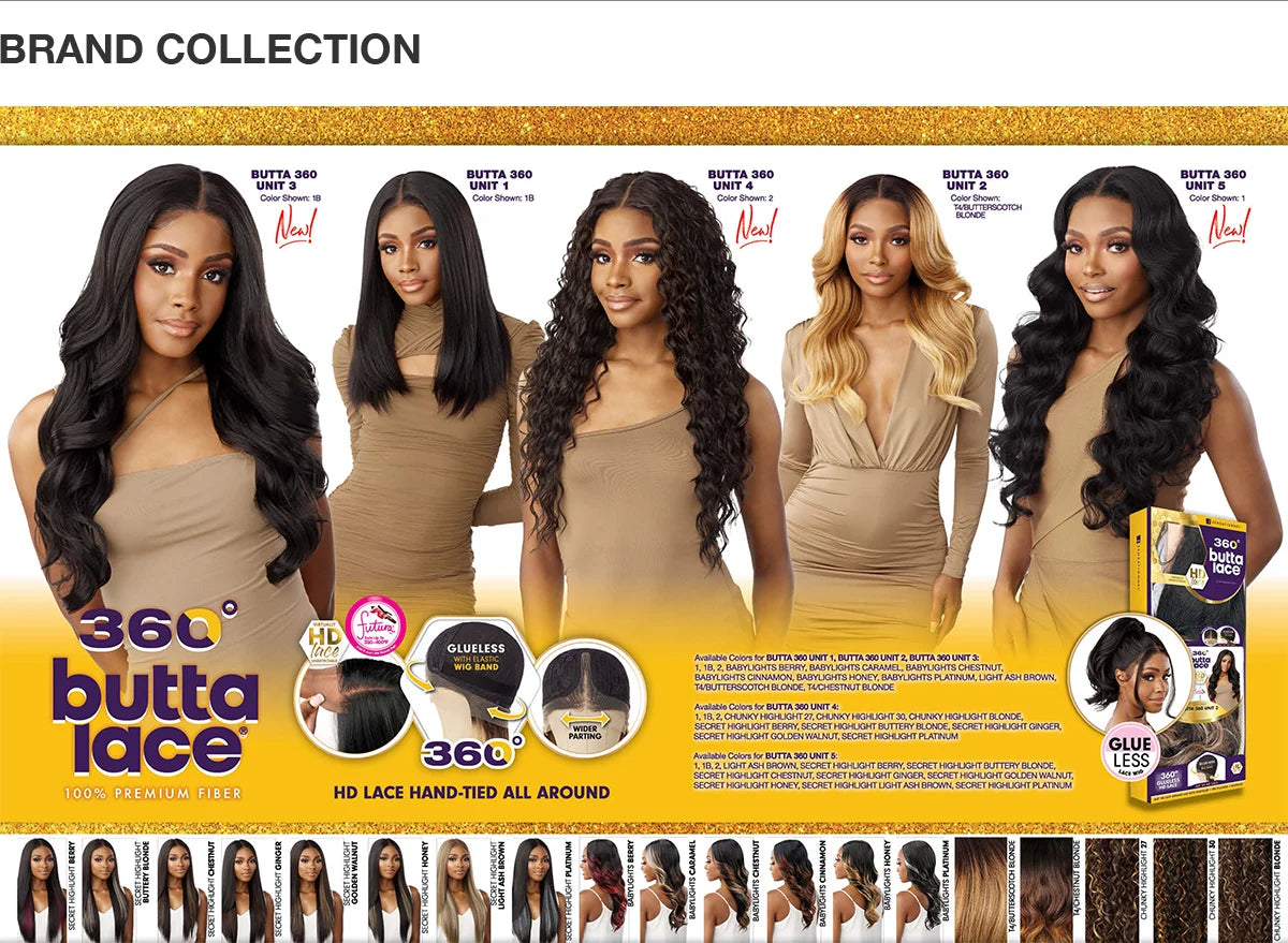 Sensationnel Glueless Butta 360 HD Lace Front Wig Unit 3 - Long, 360 Lace, Easy to Wear, Seamless Fit