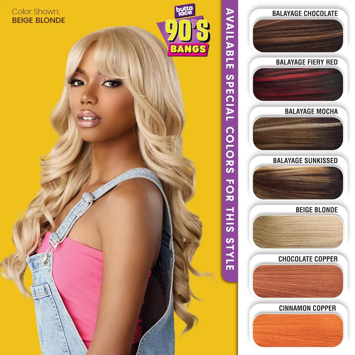 Sensationnel HD Lace Front Synthetic Wig Butta Lace Glueless 90'S Bangs Unit 909