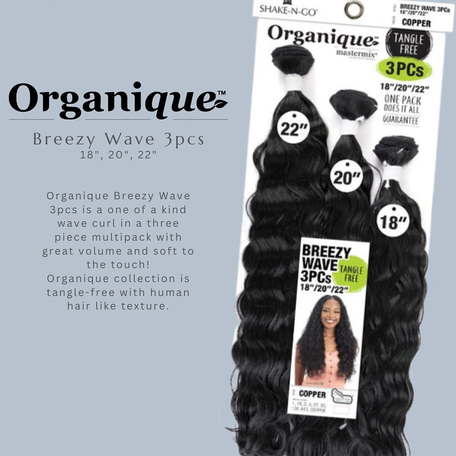 Milky Way Synthetic Weave Organique Breezy Wave 3Pcs (182022")