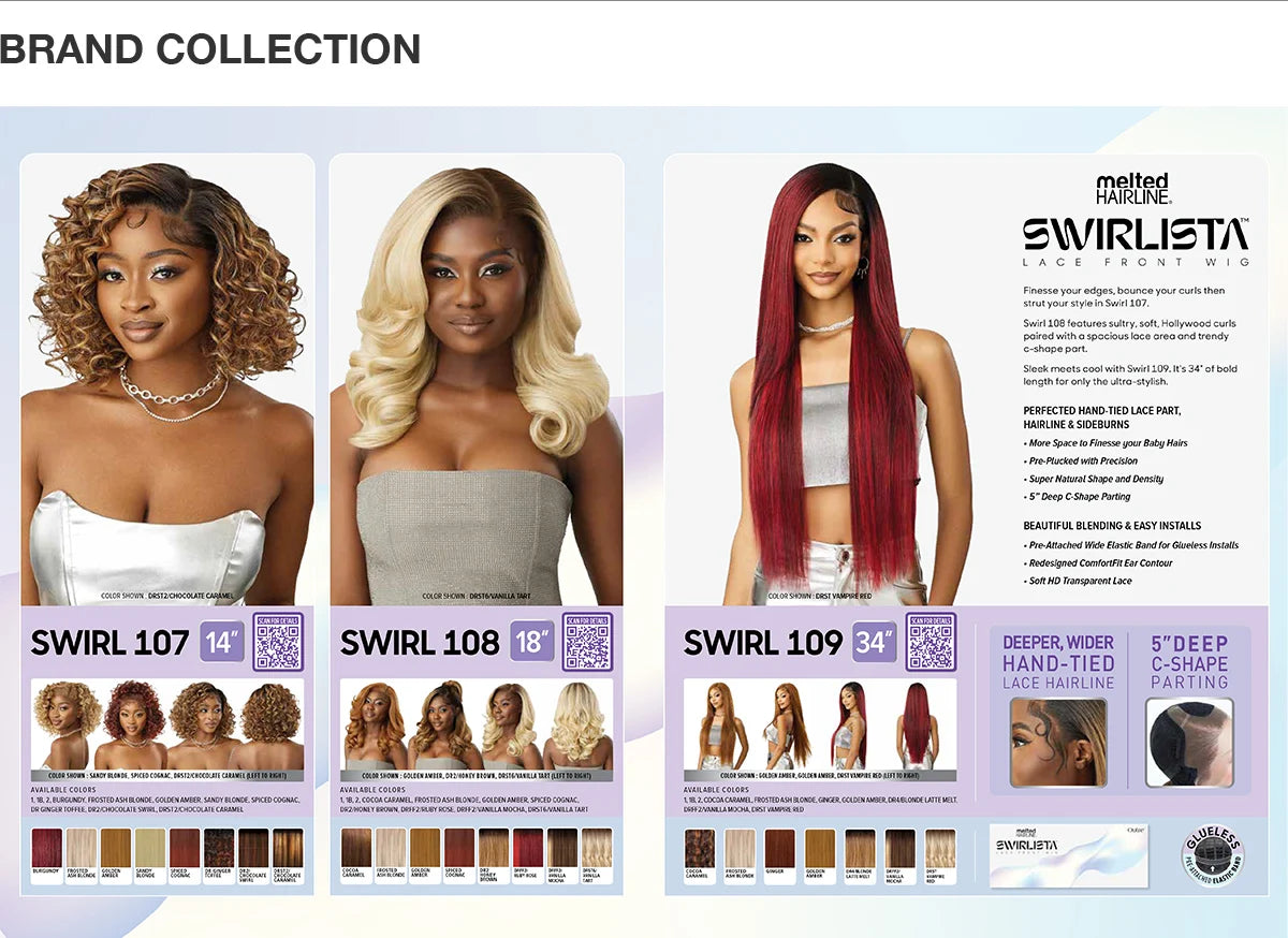 Outre HD Lace Front Synthetic Wig Melted Hairline Glueless Swirlista Swirl 108