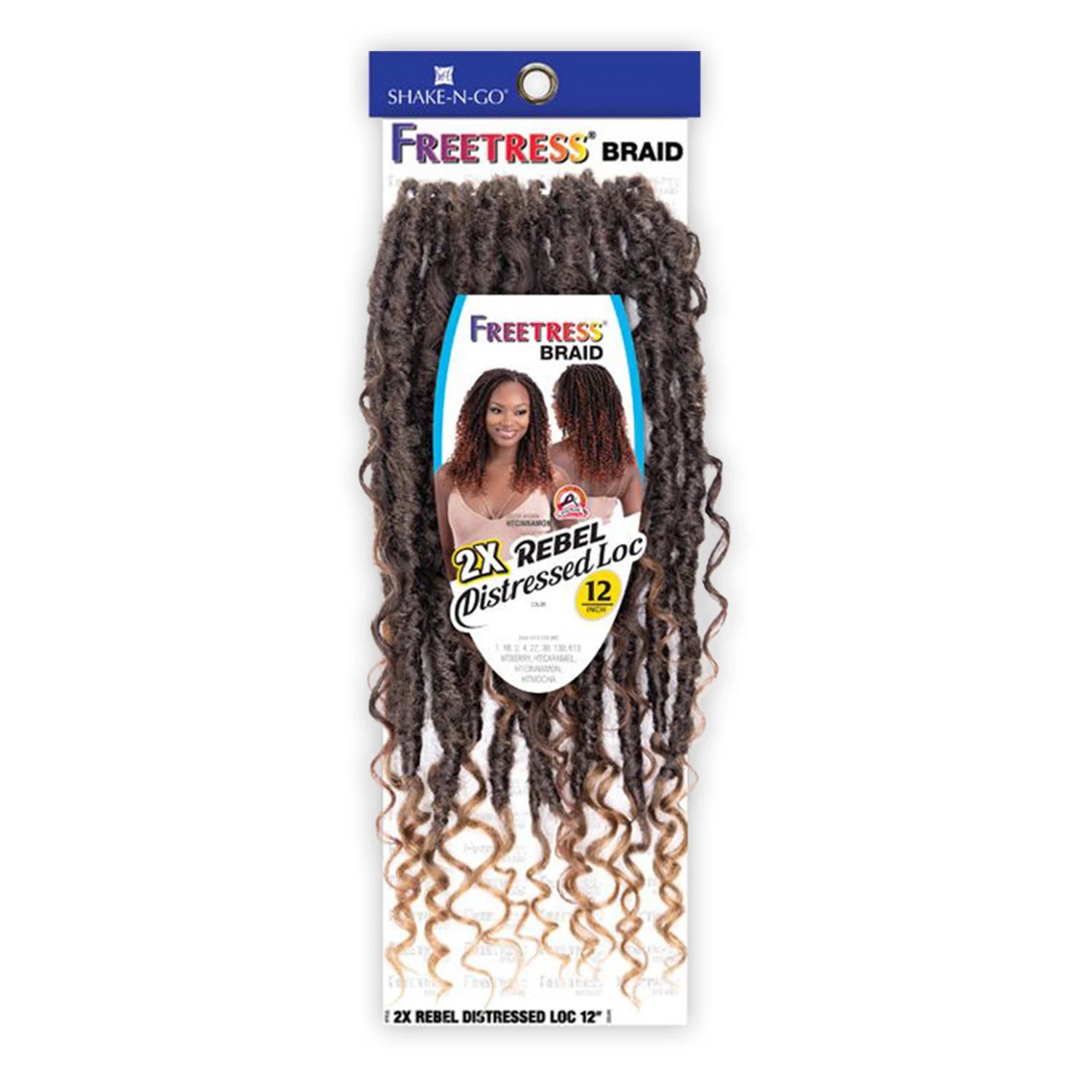 FreeTress Synthetic Crochet Braids 2X Rebel Distressed Loc 12"