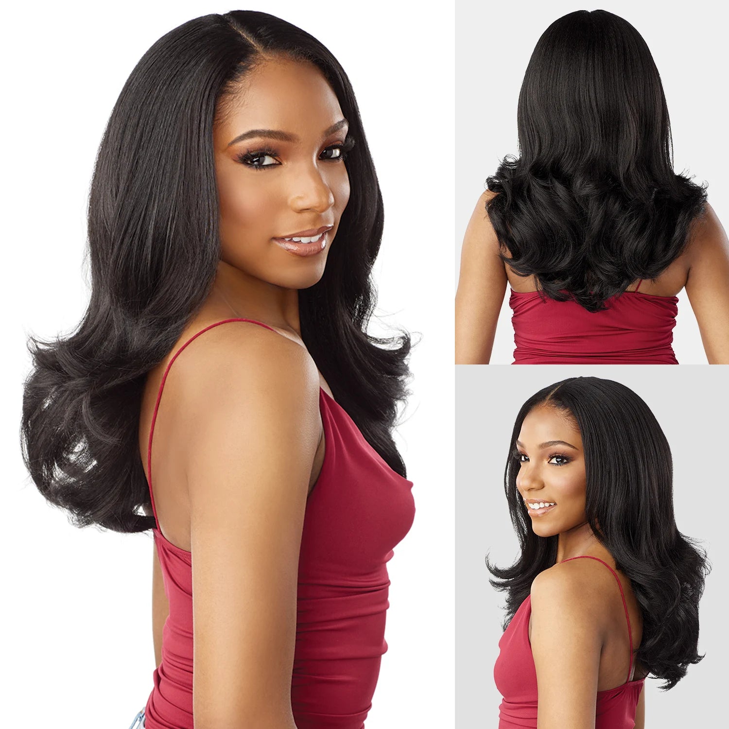 Sensationnel Curls Kinks N Co V-Part Wig Glueless V-Unit 3 – Glueless Design, Natural Curls, Easy Wear, Perfect Fit