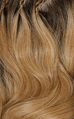 Outre Human Hair Blend HD Lace Front Synthetic Wig Airtied Glueless Fully Hand-Tied 13X6 HHB-Sleek Yaki 20"