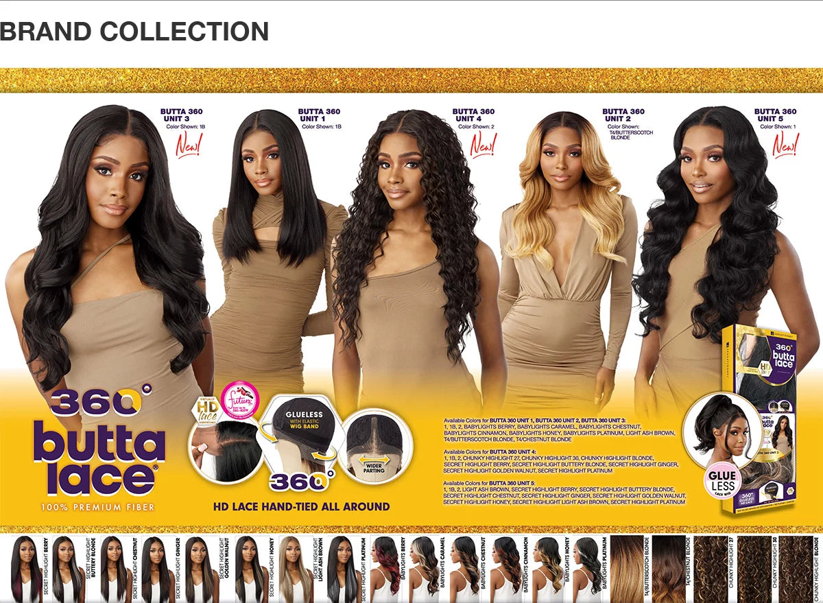 Sensationnel Glueless Butta 360 HD Lace Front Wig Unit 4 – 360 Lace, Glueless, Pre-Plucked Hairline