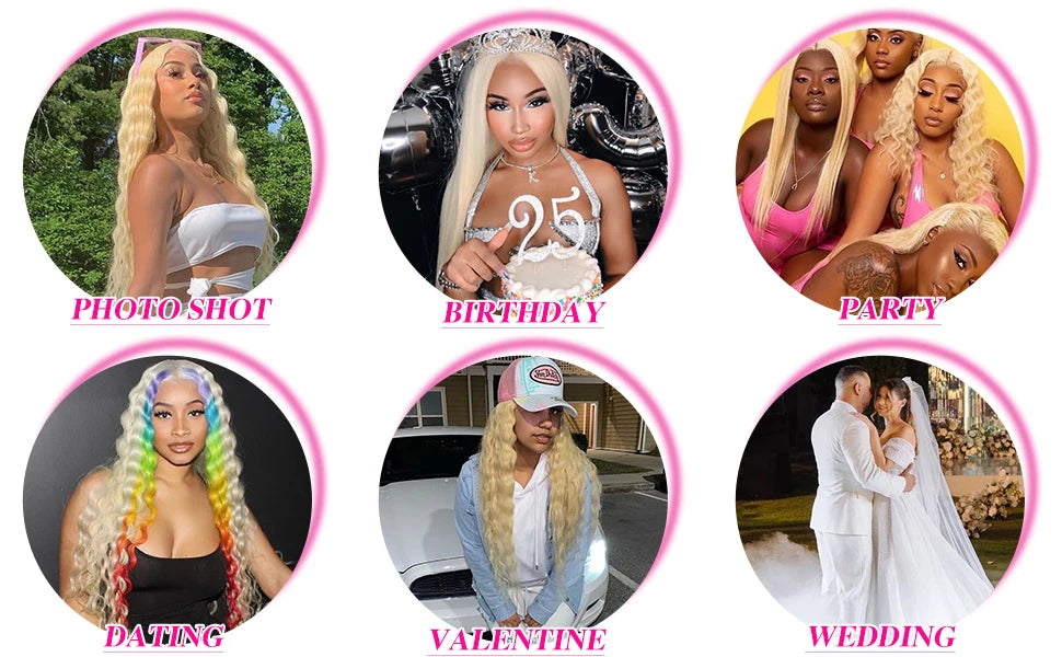 30 Inch Blonde Honey Deep Wave 13x6 Lace Frontal Human Hair Curly 180 Density 13x4 Transparent Lace Front Wig For Black Women