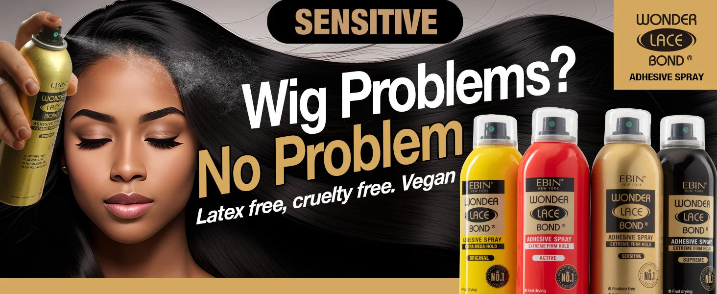 Ebin New York Wonder Lace Bond Adhesive Melting Spray Extreme Firm Hold Sensitive - Long Lasting Hold, Gentle on Skin