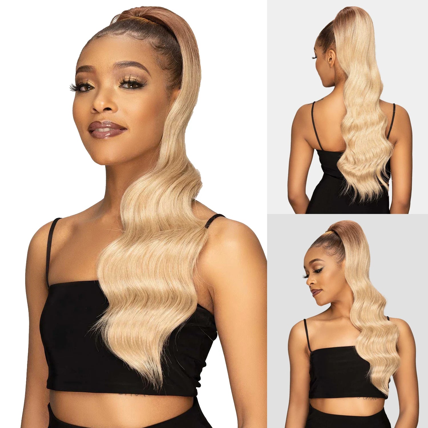 Janet Collection Human Hair Prime Unimix Ponytail Remy Illusion Pony Topaz