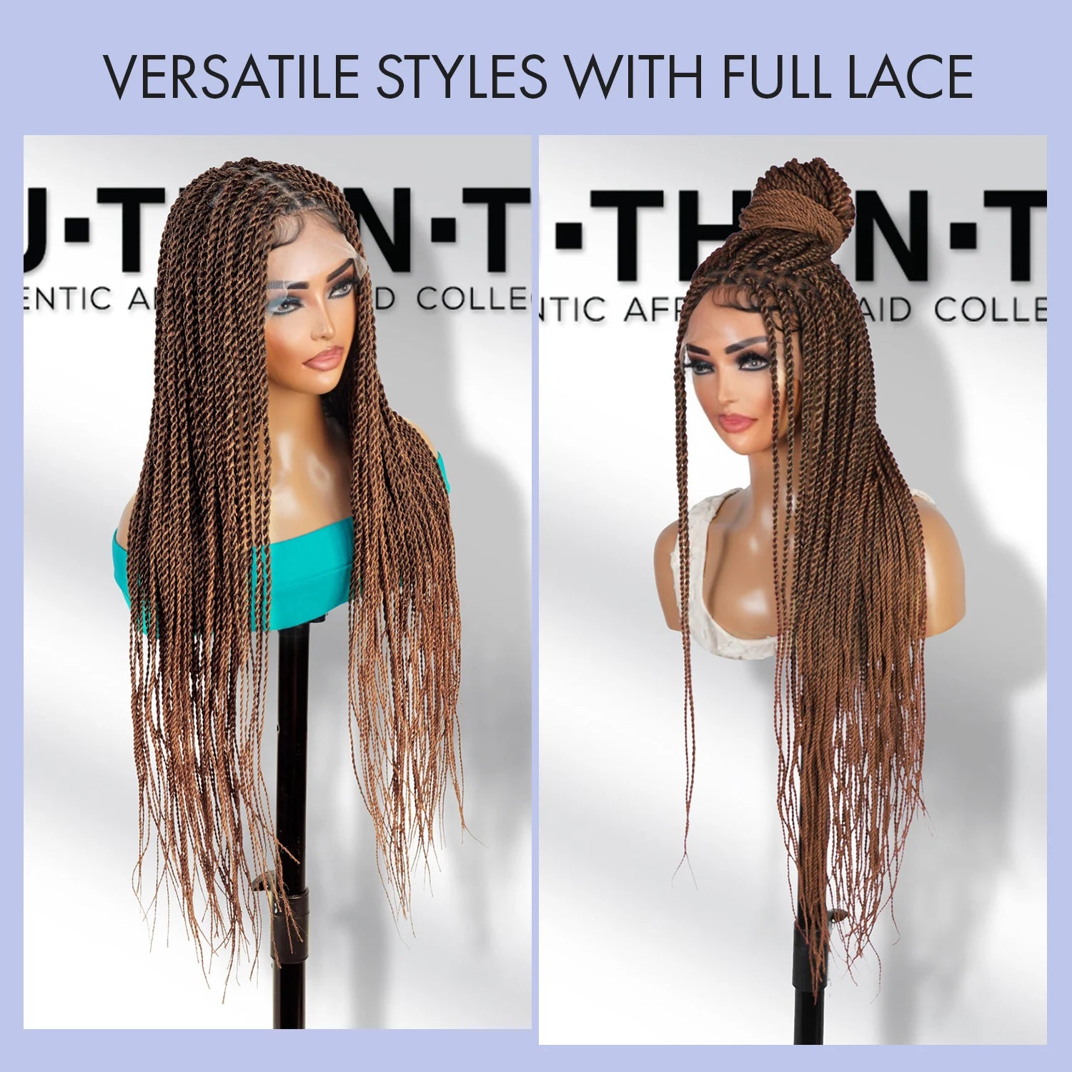 Authentic Glueless Full Lace Braided Wig Medium Knotless Senegalese Twist 26" BW Unit2